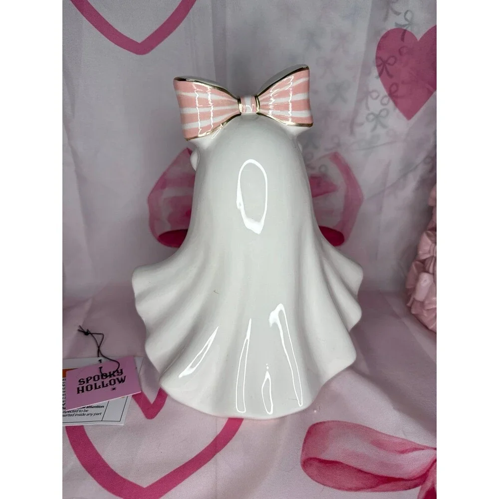 Halloween LED Coquette Pink Bow Ghost